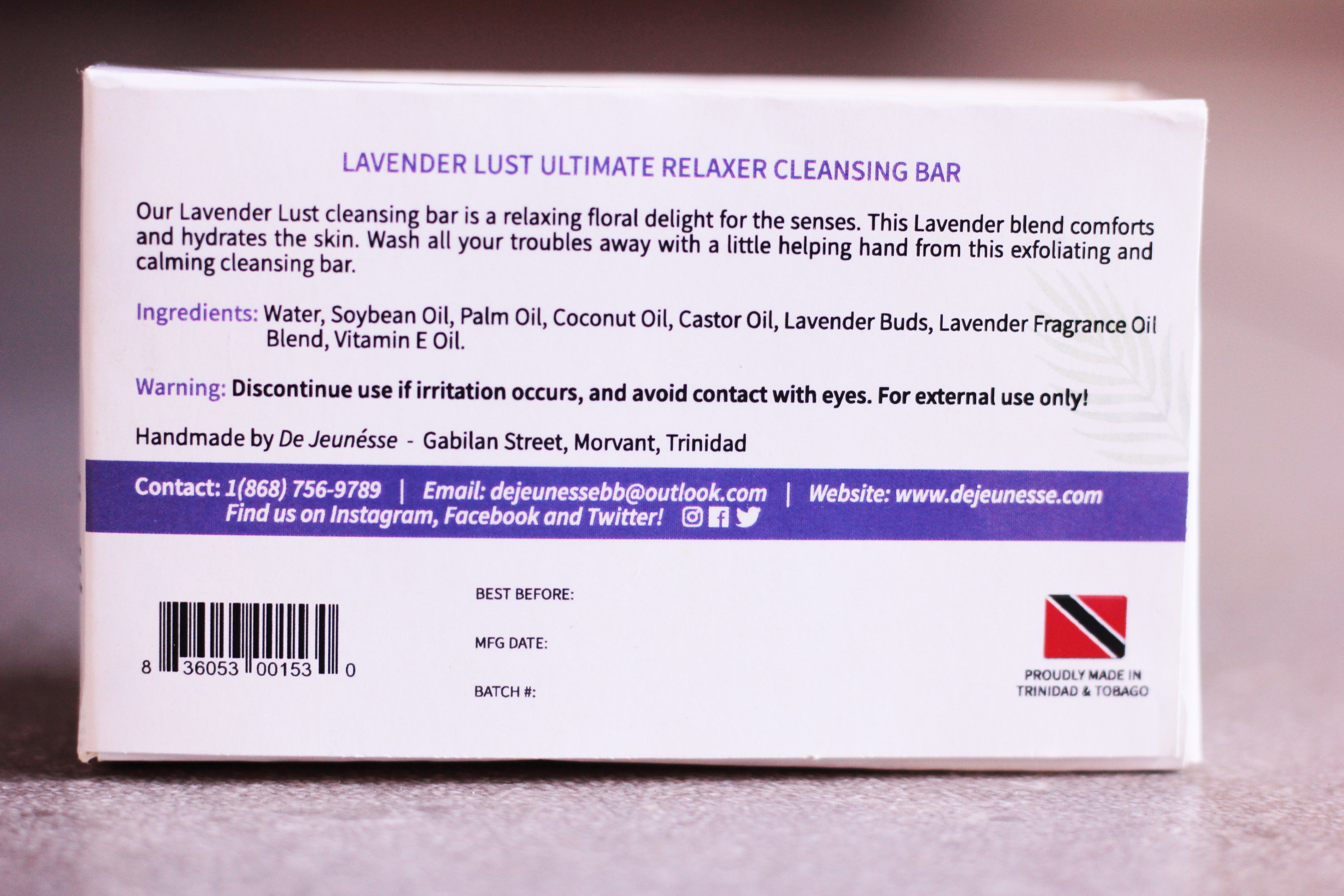 Lavender Lust Face &amp; Body Cleansing Bar - dejeunesse